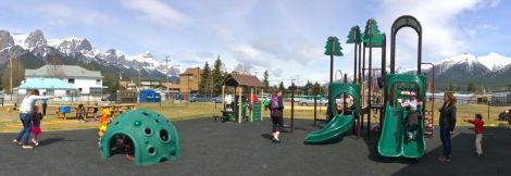The preschool playgrounds.